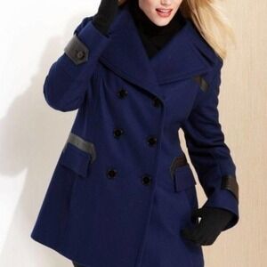 Via Spiga Navy Blue Wool Peacoat Size 8‎